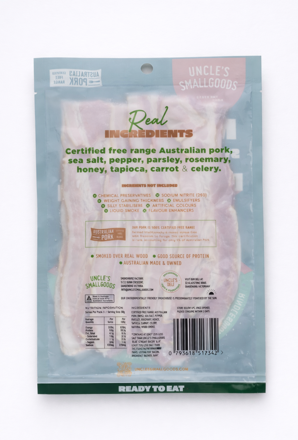 Natural Streaky Bacon - 150g Sliced