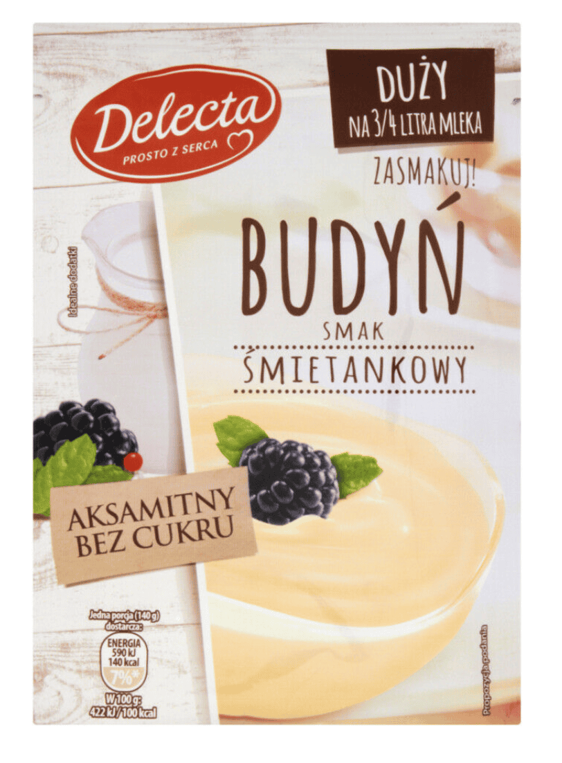 Delecta Budyn Smak Smietankowy Cream Pudding Mix - 64g image 0